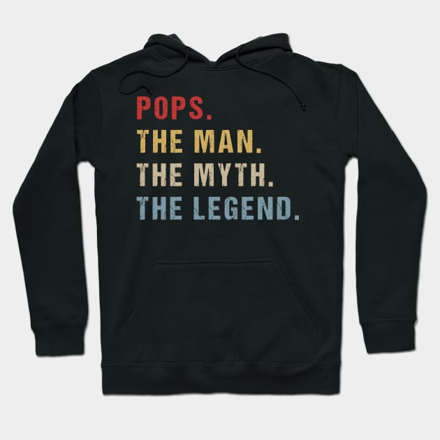 Vintage Father's Day Pops The Man The Myth The Legend Hoodie by drag is art